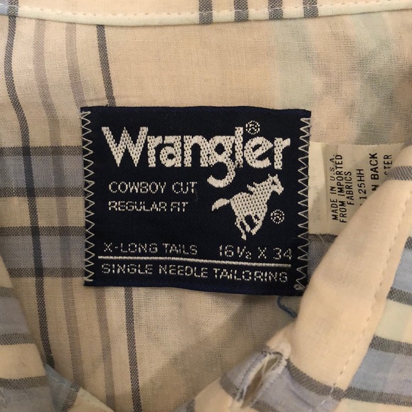 EUC Vintage Classic Wrangler Western Shirt: Plaid Late 80s-Early 90s, 16.5-34” - Picture 6 of 8